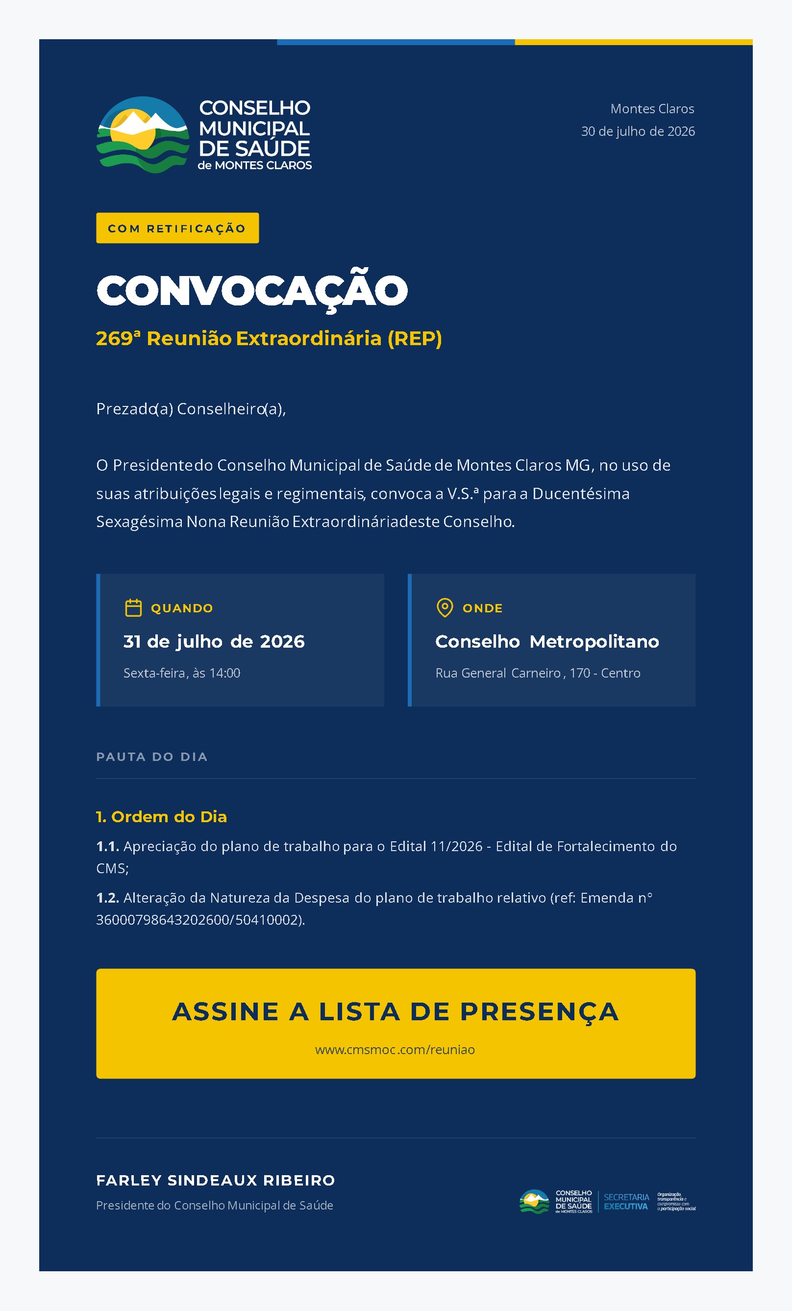 Flyer da 269ª Reunião